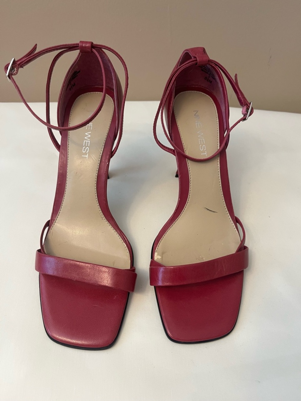 Nine West Berry Ankle-Strap Square-Toe Heels